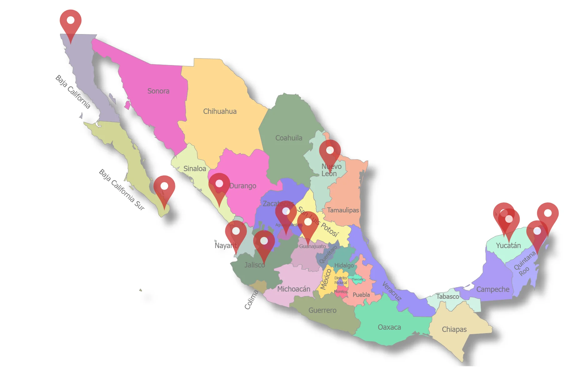 Mapa de Zonas de Inversión en México